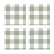 buffalo plaid sage green and white 2"