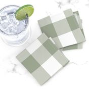 buffalo plaid sage green and white 2"