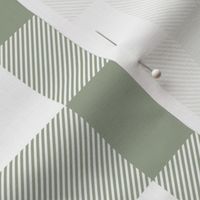 buffalo plaid sage green and white 2"