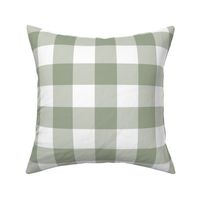 buffalo plaid sage green and white 2"