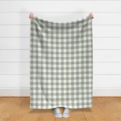 buffalo plaid sage green and white 2"