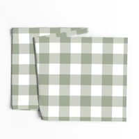 buffalo plaid sage green and white 2"