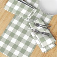 buffalo plaid sage green and white 2"