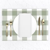 buffalo plaid sage green and white 2"