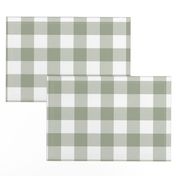 buffalo plaid sage green and white 2"