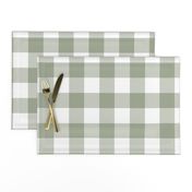 buffalo plaid sage green and white 2"