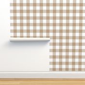 buffalo plaid tan and white 2"