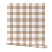 buffalo plaid tan and white 2"