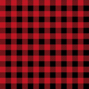 Pet Quilt A - Buffalo Check - black and red coordinate