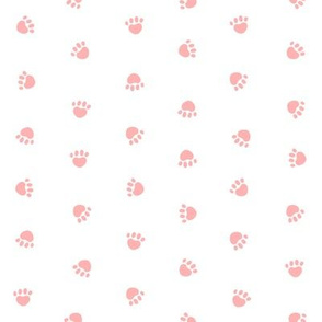 Pet Quilt D - Dog paw coordinate - peach and white