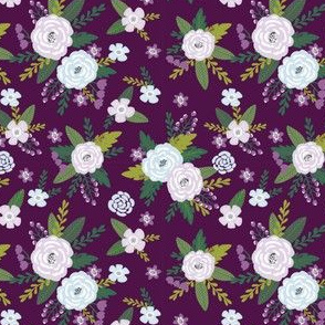 Pet Quilt C - Floral coordinate - purple