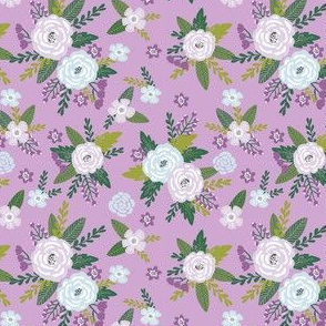 Pet Quilt C - Floral coordinate - lilac