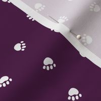 Pet Quilt C - Dog paws fabric - purple