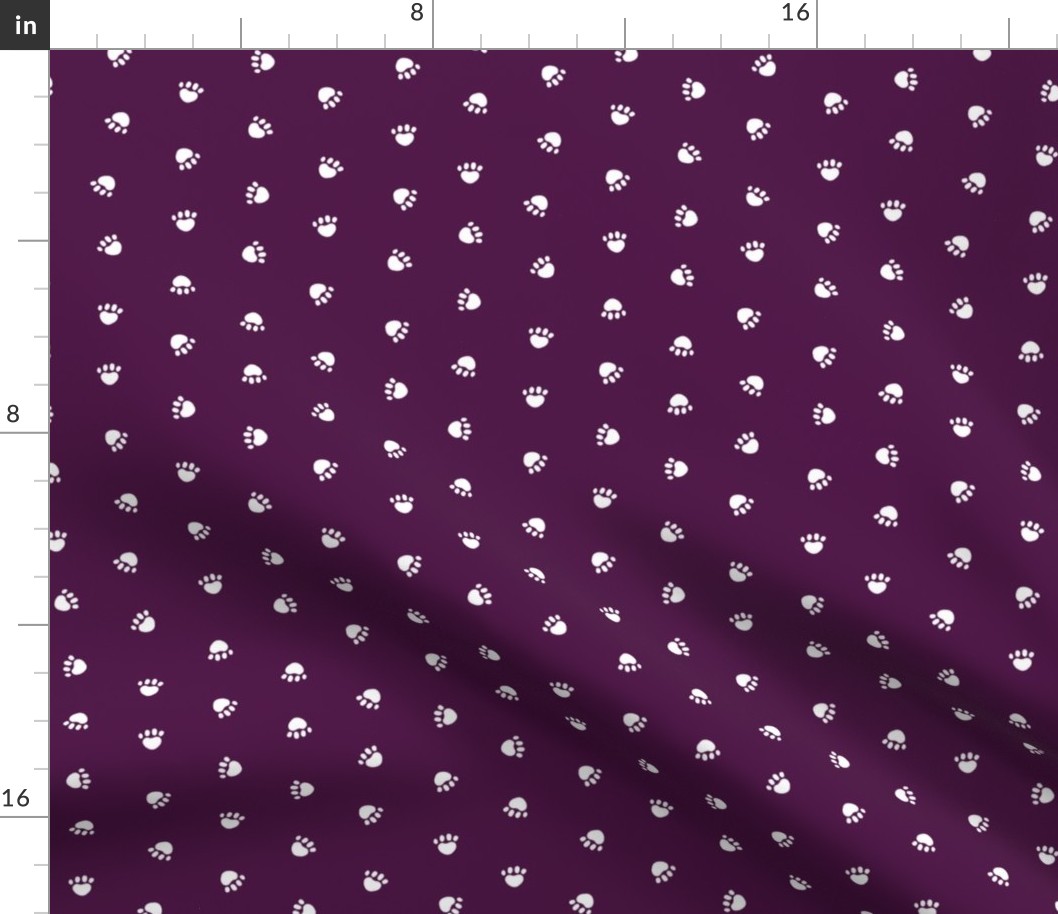 Pet Quilt C - Dog paws fabric - purple