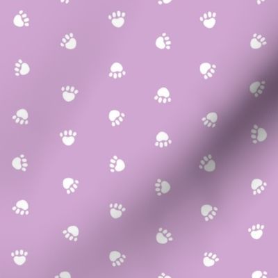 Pet Quilt C - Dog paws fabric - lilac