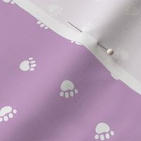 Pet Quilt C - Dog paws fabric - lilac