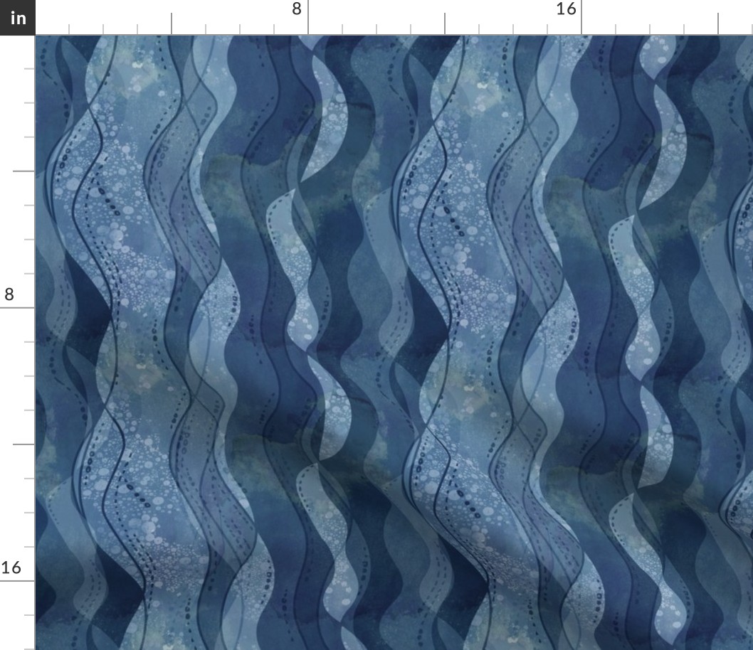 Water pattern stripe dark blue