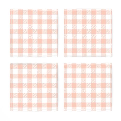 buffalo plaid blush pink and white 1"