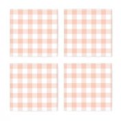 buffalo plaid blush pink and white 1"