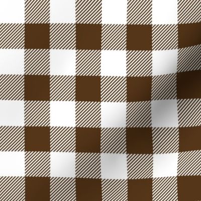 buffalo plaid brown and white 1"