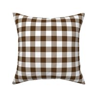 buffalo plaid brown and white 1"