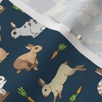 Rabbits on navy