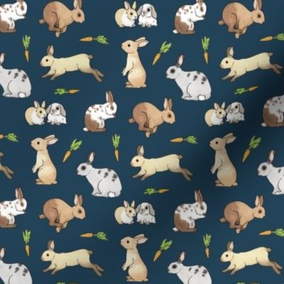 Rabbits on navy