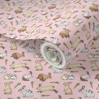 Rabbits on pale pink