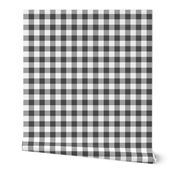 buffalo plaid dark grey and white 1"