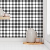 buffalo plaid dark grey and white 1"