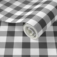 buffalo plaid dark grey and white 1"