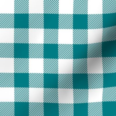 buffalo plaid dark teal and white 1"