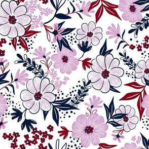 Harper Floral - Spoonflower Limited Color Palette Challenge