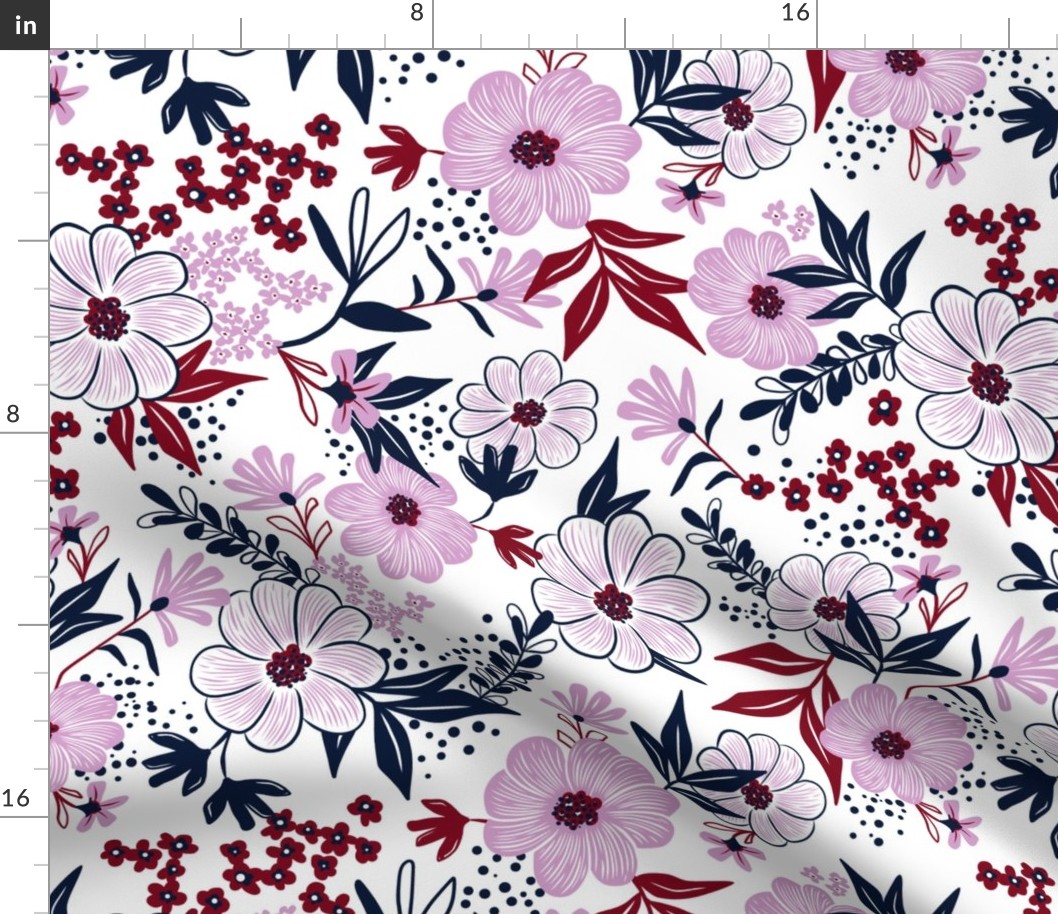 Harper Floral - Spoonflower Limited Color Palette Challenge