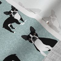 Boston Terrier cheater quilt - Pet Quilt B - patchwork, cheater quilt, dog blanket, baby blanket, crib blanket, blue