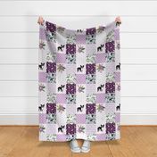 Boston Terrier Cheater Quilt - Pet Quilt C - dog quilt, wholecloth, crib blanket, nursery, baby blanket, dog blanket - purple