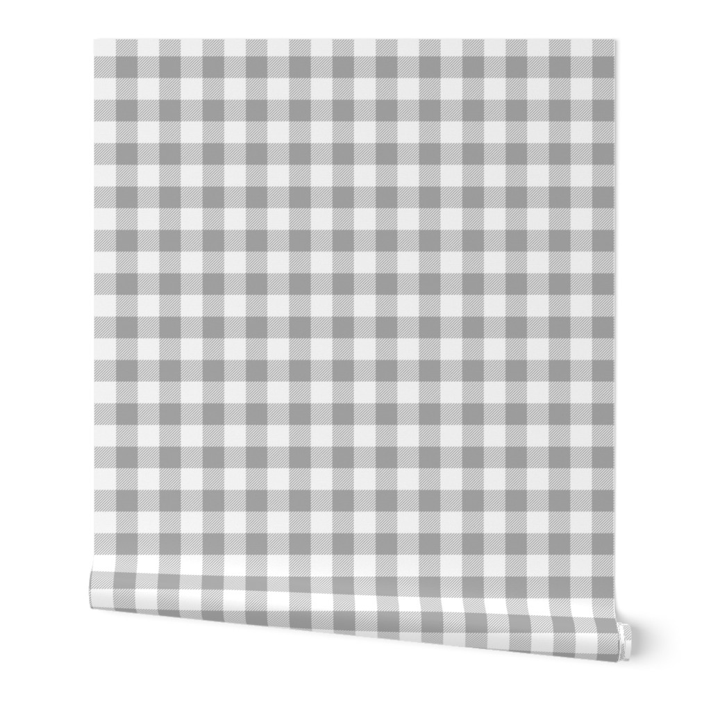 buffalo plaid grey and white 1"