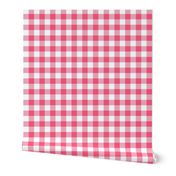 buffalo plaid hot pink and white 1"