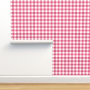 buffalo plaid hot pink and white 1"