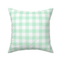 buffalo plaid ice mint green and white 1"