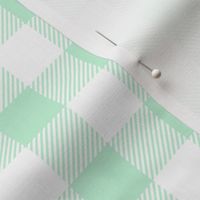 buffalo plaid ice mint green and white 1"