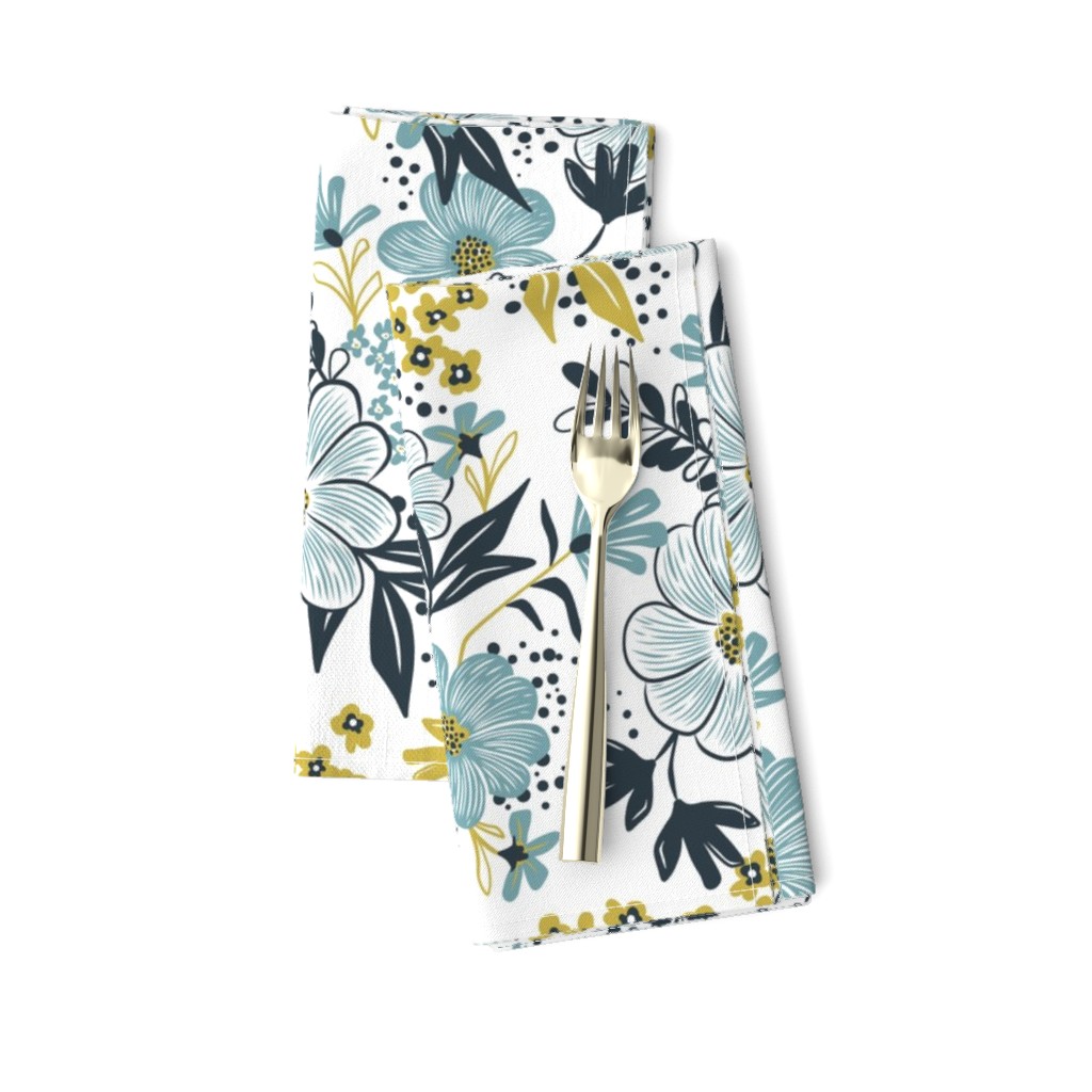 Harper Floral - Dusk Blue