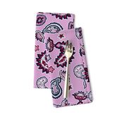 Bohemian Valentine's Day Paisley in Orchid Burgundy and Navy