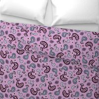 Bohemian Valentine's Day Paisley in Orchid Burgundy and Navy