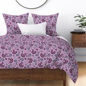 Bohemian Valentine's Day Paisley in Orchid Burgundy and Navy