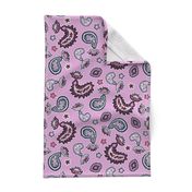 Bohemian Valentine's Day Paisley in Orchid Burgundy and Navy