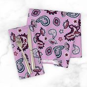 Bohemian Valentine's Day Paisley in Orchid Burgundy and Navy
