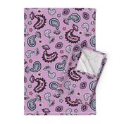 Bohemian Valentine's Day Paisley in Orchid Burgundy and Navy