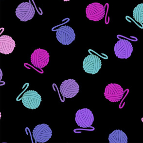 Yarn Ball Toss - Purple Pink Blue