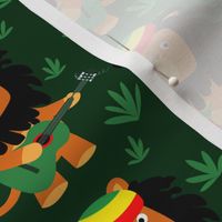 Dark Green Cute Cartoon Rastafarian Lion by Cheerful Madness!!